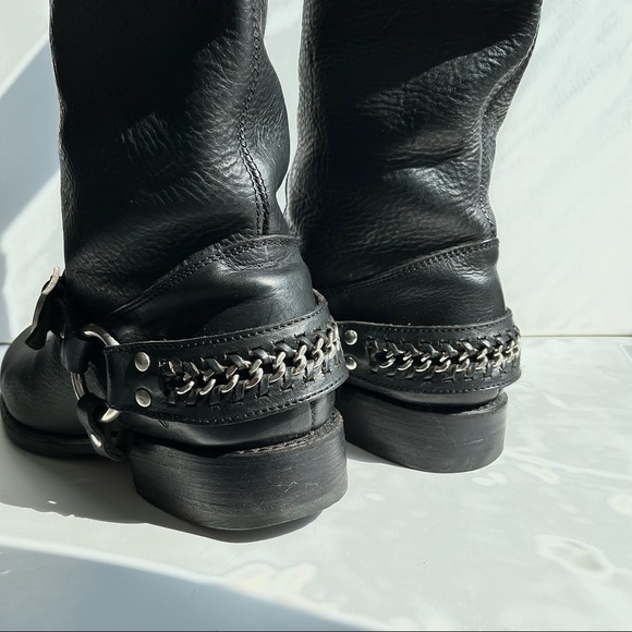 Frye Jenna Chain tall black leather boots. - Picture 7 of 10